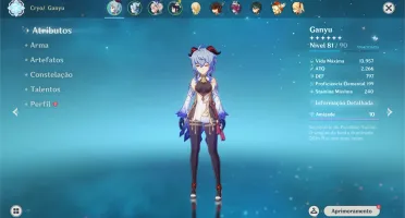 Genshin Impact AR55 9 Personagem 5*/ 6 Armas 5*