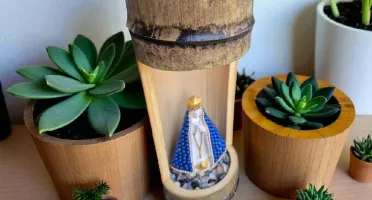 Oratório em Bambu de Nossa Senhora Aparecida