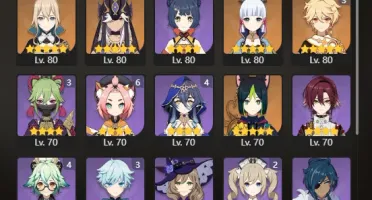 GENSHIN IMPACT - AR55, 12T5⭐Ayaka + Bis, Yelan, Venti, Cyno,