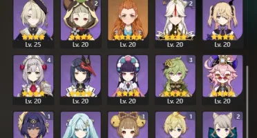 GENSHIN IMPACT - AR55, 12T5⭐Ayaka + Bis, Yelan, Venti, Cyno,