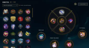 pra subir de elo, conta ferro 1, lv 80, 14 skins, 20 emotes