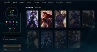 Conta lol skin vitoriosas e icones raros