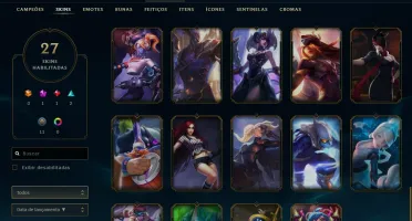 Conta lol skin vitoriosas e icones raros