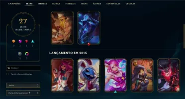Conta lol skin vitoriosas e icones raros
