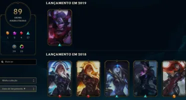 conta lol plat 4 139 campeoes 89 skins 1 ultimate 25 cromas
