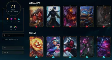 Conta de lol, Gold 4, lv 140, 71 skins
