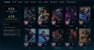 Unranked com TODOS os Champs e 113 Skins ( ADC / SUP )