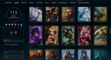 Unranked com TODOS os Champs e 113 Skins ( ADC / SUP )
