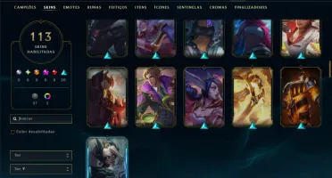 Unranked com TODOS os Champs e 113 Skins ( ADC / SUP )