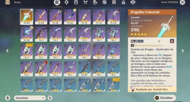 CONTA GENSHIN AR 51/ 5 char 5 stars upada