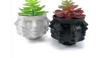 STL Para Impressão 3D - Jarro de Flores Faces