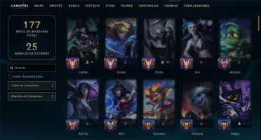 Prata 3 com 100 Champs e 26 Skins ( ADC / JG )