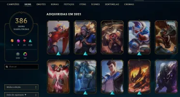 CONTA DE LOL COM 386 SKINS - SUPER BARATA - NÃO JOGO MAIS -