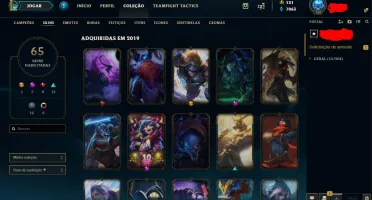 Conta Lol platina 1, 65 skins, 122 campeões