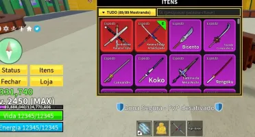 vende-se conta de blox fruit lv 2550 a 1000 ou 5 contas nova