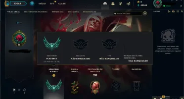 Conta LOL - Platina I, 52% de WR(E-MAIL NÃO VERIFICADO)