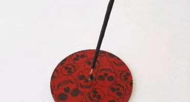 Porta Incenso Caveira Vermelha
