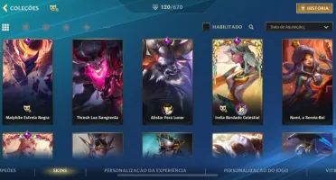 Conta Wild Rift, 120 skins, nível 128