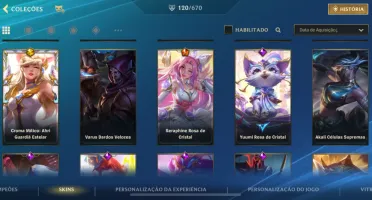 Conta Wild Rift, 120 skins, nível 128