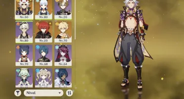 Ar50. Itto + chifres vermelhos, ayaka, Diluc e atlas