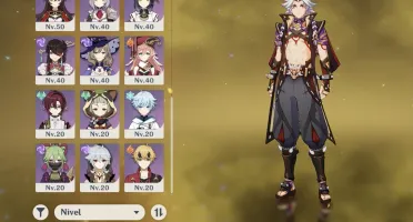 Ar50. Itto + chifres vermelhos, ayaka, Diluc e atlas