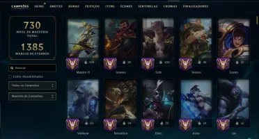Prata 2 com TODOS os Champs e 157 Skins ( JG / TOP / ADC )