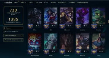 Prata 2 com TODOS os Champs e 157 Skins ( JG / TOP / ADC )