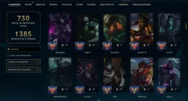 Prata 2 com TODOS os Champs e 157 Skins ( JG / TOP / ADC )