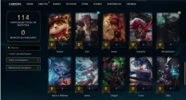 Conta prata 4 com 46 Champs e 23 Skins + 1 Fragmento