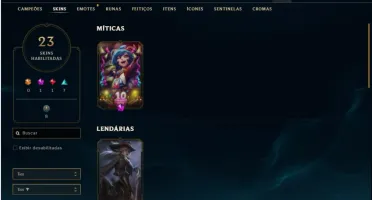 Conta prata 4 com 46 Champs e 23 Skins + 1 Fragmento