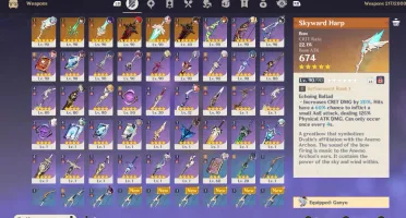 Conta com vários personagens 5 estrela e armas 5 estrela
