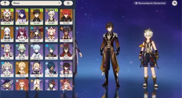 Conta com Ayaka, Itto, Raiden, Zhongli Ar 54