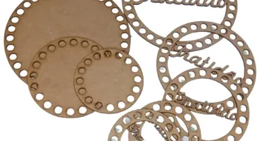 Kit 10 Base Para Crochê, MDF 3mm, Fio De Malha 08 a 30...