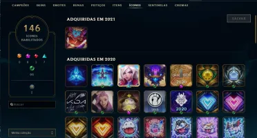 Conta LoL S10 Gold 2 Solo/Duo - Plat I TFT (184 Skins)
