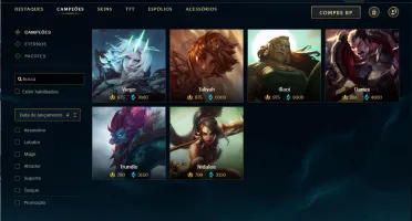 Conta LoL S10 Gold 2 Solo/Duo - Plat I TFT (184 Skins)