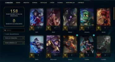 Conta bronze 3 com 9 skins e 53 champs