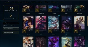 Conta bronze 3 com 9 skins e 53 champs