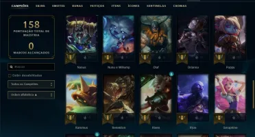Conta bronze 3 com 9 skins e 53 champs
