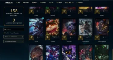 Conta bronze 3 com 9 skins e 53 champs