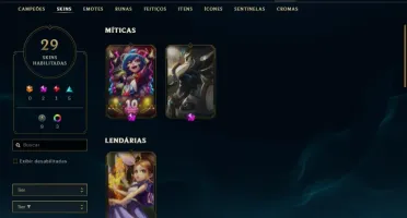 CONTA PLATINA COM HECARIM LANCEIRO ZERO - SKIN MÍTICA