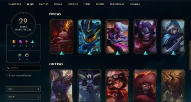 CONTA PLATINA COM HECARIM LANCEIRO ZERO - SKIN MÍTICA