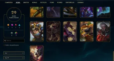 CONTA PLATINA COM HECARIM LANCEIRO ZERO - SKIN MÍTICA