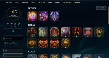 CONTA PLATINA COM HECARIM LANCEIRO ZERO - SKIN MÍTICA