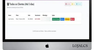 Gestor de Clientes Rastreamento Veicular cobrança Manual