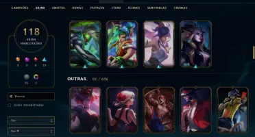 CONTA PLATINA 2, 133 CAMPEÕES, 118 SKINS !!!