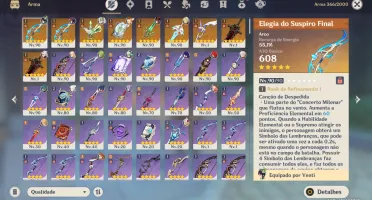Conta Genshin Impact AR.60 (todos os arcontes) SEM VINCULOS 