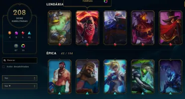 CONTA LVL 117 BORDA OURO 208 SKINS 146 ICONES 19 SENTINELAS