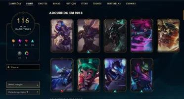 Conta LOL GOLD 1, Todos os champs, 116 skins 41k blue essenc