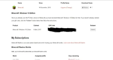 Conta Minecraft Original + Minecraft Windows 10 Edition