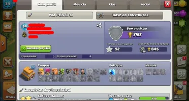 CONTA CLASH OF CLANS CV 5 COM TROCA DE NICK DISPONIVEL